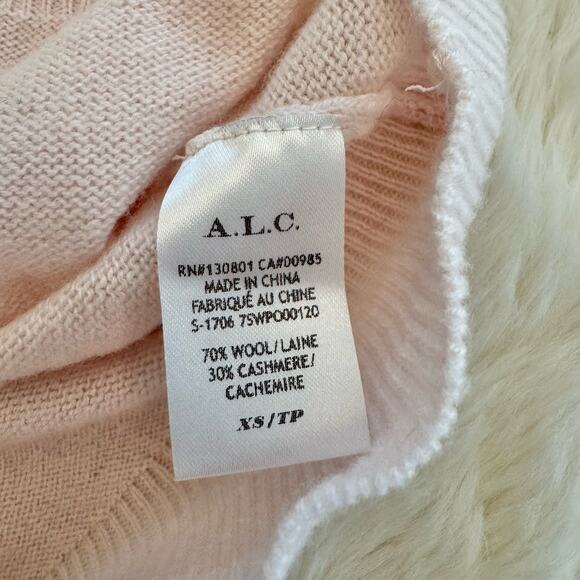 A.L.C. Pink Twist Cut Out Wool Cashmere Sweater XS - Picture 5 of 9